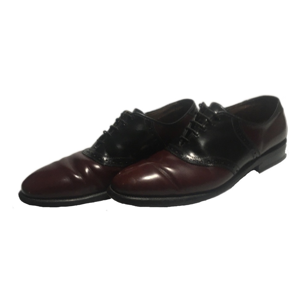 Allen Edmonds Men’s Shelton Two-Tone Dress Shoes Leather Burgundy/Black …